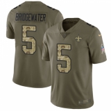 Men's Nike New Orleans Saints #5 Teddy Bridgewater Limited Olive amo 2017 Salute to Service NFL Jersey