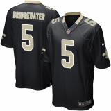 Men's Nike New Orleans Saints #5 Teddy Bridgewater Game Black Team Color NFL Jersey