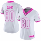 Women's Nike New Orleans Saints #80 Austin Carr Limited White Pink Rush Fashion NFL Jersey
