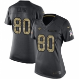 Women's Nike New Orleans Saints #80 Austin Carr Limited Black 2016 Salute to Service NFL Jersey