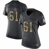 Women's Nike New Orleans Saints #61 Josh LeRibeus Limited Black 2016 Salute to Service NFL Jersey