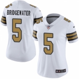 Women's Nike New Orleans Saints #5 Teddy Bridgewater Limited White Rush Vapor Untouchable NFL Jersey