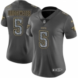Women's Nike New Orleans Saints #5 Teddy Bridgewater Gray Static Vapor Untouchable Limited NFL Jersey