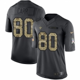 Men's Nike New Orleans Saints #80 Austin Carr Limited Black 2016 Salute to Service NFL Jersey