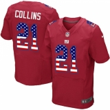 Men's Nike New York Giants #21 Landon Collins Elite Red Alternate USA Flag Fashion NFL Jersey