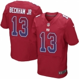 Men's Nike New York Giants #13 Odell Beckham Jr Elite Red Alternate Drift Fashion NFL Jersey