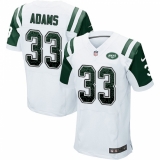 Men's Nike New York Jets #33 Jamal Adams Elite White Road Drift Fashion NFL Jersey