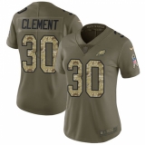 Women's Nike Philadelphia Eagles #30 Corey Clement Limited Olive/Camo 2017 Salute to Service NFL Jersey