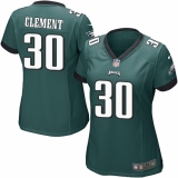 Women's Nike Philadelphia Eagles #30 Corey Clement Game Midnight Green Team Color NFL Jersey
