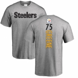 NFL Nike Pittsburgh Steelers #75 Joe Greene Ash Backer T-Shirt