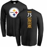 NFL Nike Pittsburgh Steelers #75 Joe Greene Black Backer Long Sleeve T-Shirt