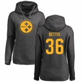NFL Women's Nike Pittsburgh Steelers #36 Jerome Bettis Ash One Color Pullover Hoodie