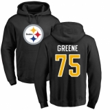NFL Nike Pittsburgh Steelers #75 Joe Greene Black Name & Number Logo Pullover Hoodie
