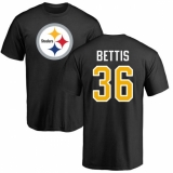 NFL Nike Pittsburgh Steelers #36 Jerome Bettis Black Name & Number Logo T-Shirt