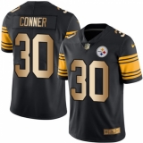Men's Nike Pittsburgh Steelers #30 James Conner Limited Black/Gold Rush Vapor Untouchable NFL Jersey