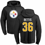 NFL Nike Pittsburgh Steelers #36 Jerome Bettis Black Name & Number Logo Pullover Hoodie