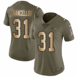 Women's Nike Seattle Seahawks #31 Kam Chancellor Limited Olive/Gold 2017 Salute to Service NFL Jersey