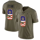 Youth Nike Seattle Seahawks #9 Jon Ryan Limited Olive/USA Flag 2017 Salute to Service NFL Jersey