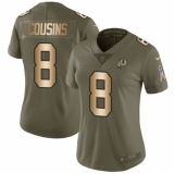 Women's Nike Washington Redskins #8 Kirk Cousins Limited Olive/Gold 2017 Salute to Service NFL Jersey