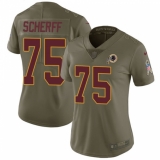 Women's Nike Washington Redskins #75 Brandon Scherff Limited Olive 2017 Salute to Service NFL Jersey