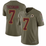 Men's Nike Washington Redskins #7 Joe Theismann Limited Olive 2017 Salute to Service NFL Jersey