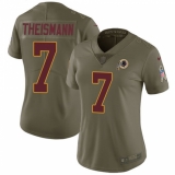 Women's Nike Washington Redskins #7 Joe Theismann Limited Olive 2017 Salute to Service NFL Jersey