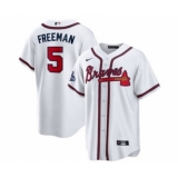 Men's Atlanta Braves #5 Freddie Freeman 2021 White World Series Champions Cool Base Stitched Jersey