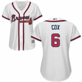 Women's Majestic Atlanta Braves #6 Bobby Cox Replica White Home Cool Base MLB Jersey