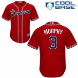 Youth Majestic Atlanta Braves #3 Dale Murphy Replica Red Alternate Cool Base MLB Jersey