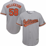 Youth Majestic Baltimore Orioles #58 Jeremy Hellickson Replica Grey Road Cool Base MLB Jersey