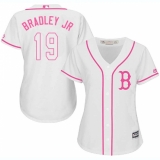 Women's Majestic Boston Red Sox #19 Jackie Bradley Jr Replica White Fashion MLB Jersey