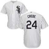 Men's Majestic Chicago White Sox #24 Joe Crede Replica White Home Cool Base MLB Jersey