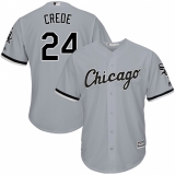 Men's Majestic Chicago White Sox #24 Joe Crede Replica Grey Road Cool Base MLB Jersey