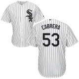 Men's Majestic Chicago White Sox #53 Melky Cabrera Replica White Home Cool Base MLB Jersey