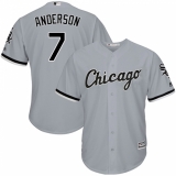 Youth Majestic Chicago White Sox #7 Tim Anderson Replica Grey Road Cool Base MLB Jersey