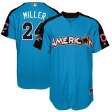 Youth Majestic Cleveland Indians #24 Andrew Miller Replica Blue American League 2017 MLB All-Star MLB Jersey