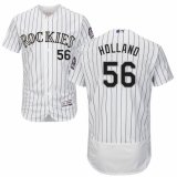 Men's Majestic Colorado Rockies #56 Greg Holland White Flexbase Authentic Collection MLB Jersey