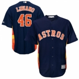 Youth Majestic Houston Astros #46 Francisco Liriano Replica Navy Blue Alternate Cool Base MLB Jersey
