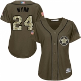 Women's Majestic Houston Astros #24 Jimmy Wynn Replica Green Salute to Service MLB Jersey