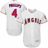 Men's Majestic Los Angeles Angels of Anaheim #4 Brandon Phillips White Flexbase Authentic Collection MLB Jersey