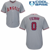 Youth Majestic Los Angeles Angels of Anaheim #0 Yunel Escobar Replica Grey Road Cool Base MLB Jersey