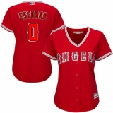 Women's Majestic Los Angeles Angels of Anaheim #0 Yunel Escobar Replica Red Alternate MLB Jersey