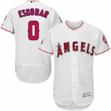 Men's Majestic Los Angeles Angels of Anaheim #0 Yunel Escobar White Flexbase Authentic Collection MLB Jersey