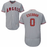 Men's Majestic Los Angeles Angels of Anaheim #0 Yunel Escobar Grey Flexbase Authentic Collection MLB Jersey