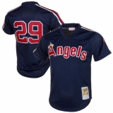 Men's Mitchell and Ness 1984 Los Angeles Angels of Anaheim #29 Rod Carew Replica Navy Blue Throwback MLB Jersey