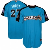 Youth Majestic Los Angeles Angels of Anaheim #27 Mike Trout Replica Blue American League 2017 MLB All-Star MLB Jersey