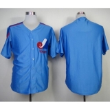 Mitchell And Ness Expos Blank Blue Throwback Stitched Baseball Jersey