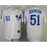Mitchell And Ness Expos #51 Randy Johnson White Throwback Stitched Baseball Jersey