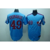 Mitchell and Ness Expos #49 Warren Cromartie Blue Stitched Throwback Baseball Jersey