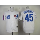 Mitchell And Ness Expos #45 Pedro Martinez White Throwback Stitched Baseball Jersey
